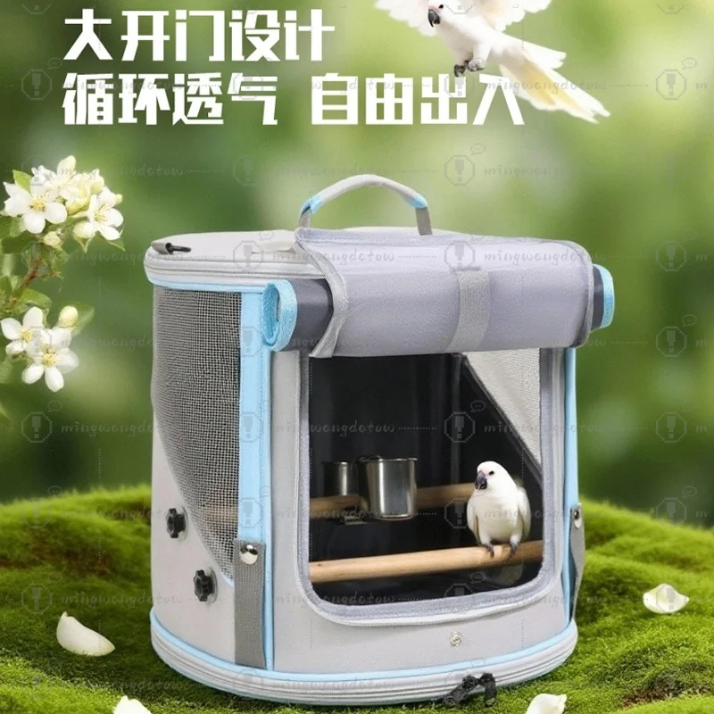 Portable Parrot Carrier Bag Breathable Outdoor Travel Bag for Budgie Cockatiel Pigeon Lizard Small Pets