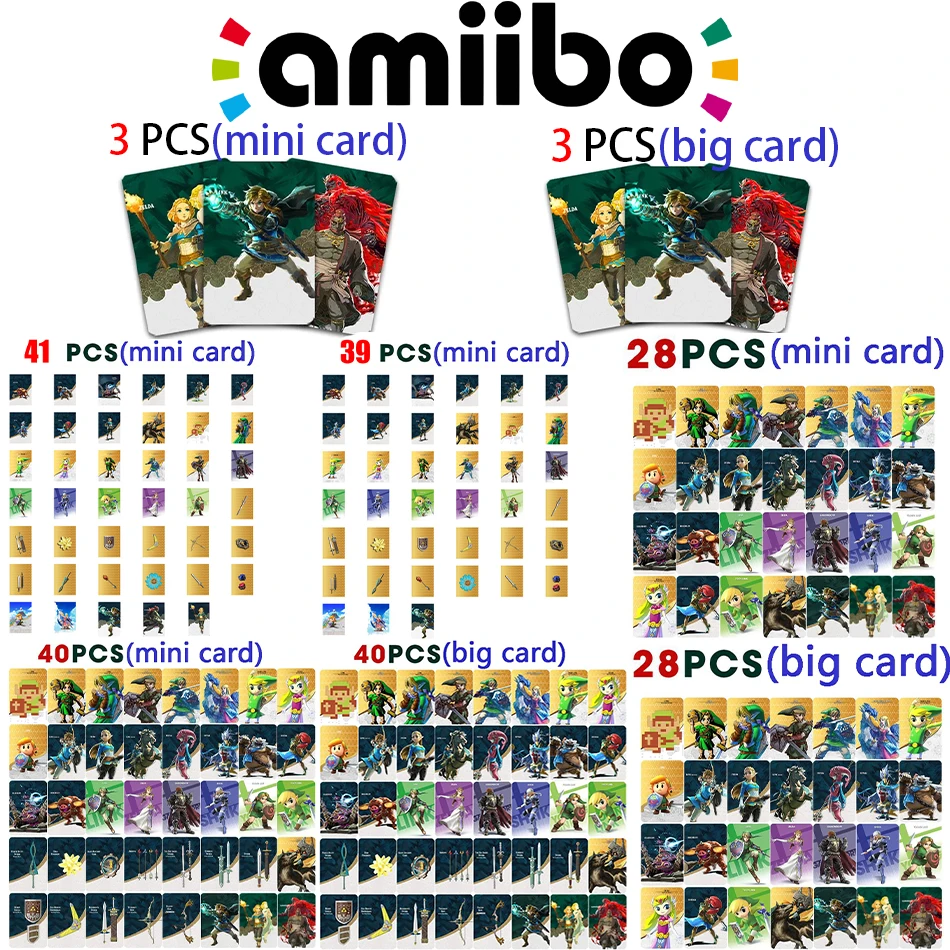 Splatoon 3 Zelda Amiibo Cards Apply to the Legend of Zelda: Tears of the Kingdom and The Legend of Zelda: Breath of the Wild NFC