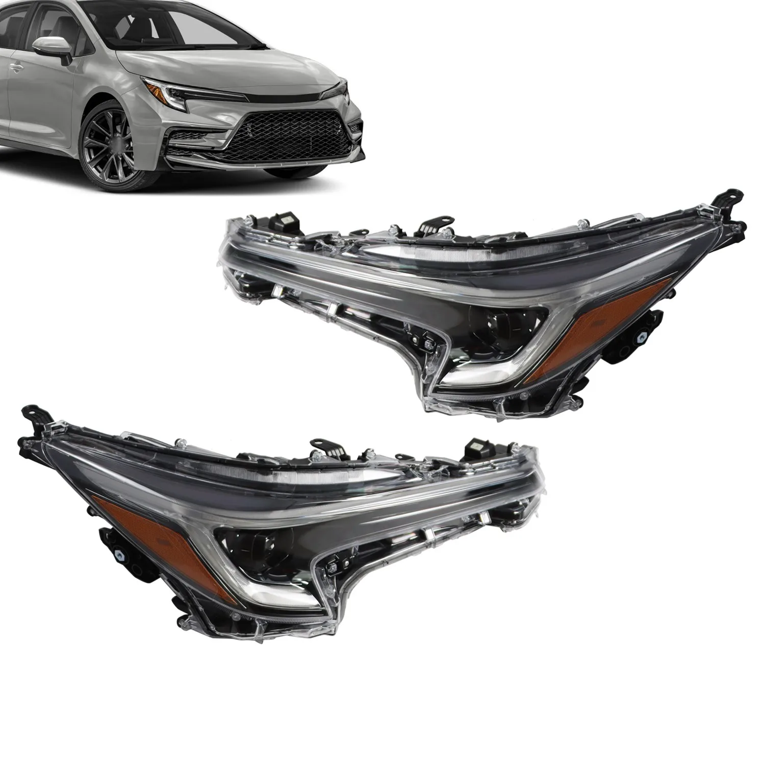 

LED Headlight For 2023 2024 Toyota Corolla SE XLE XSE Driver Passenger Pair Set