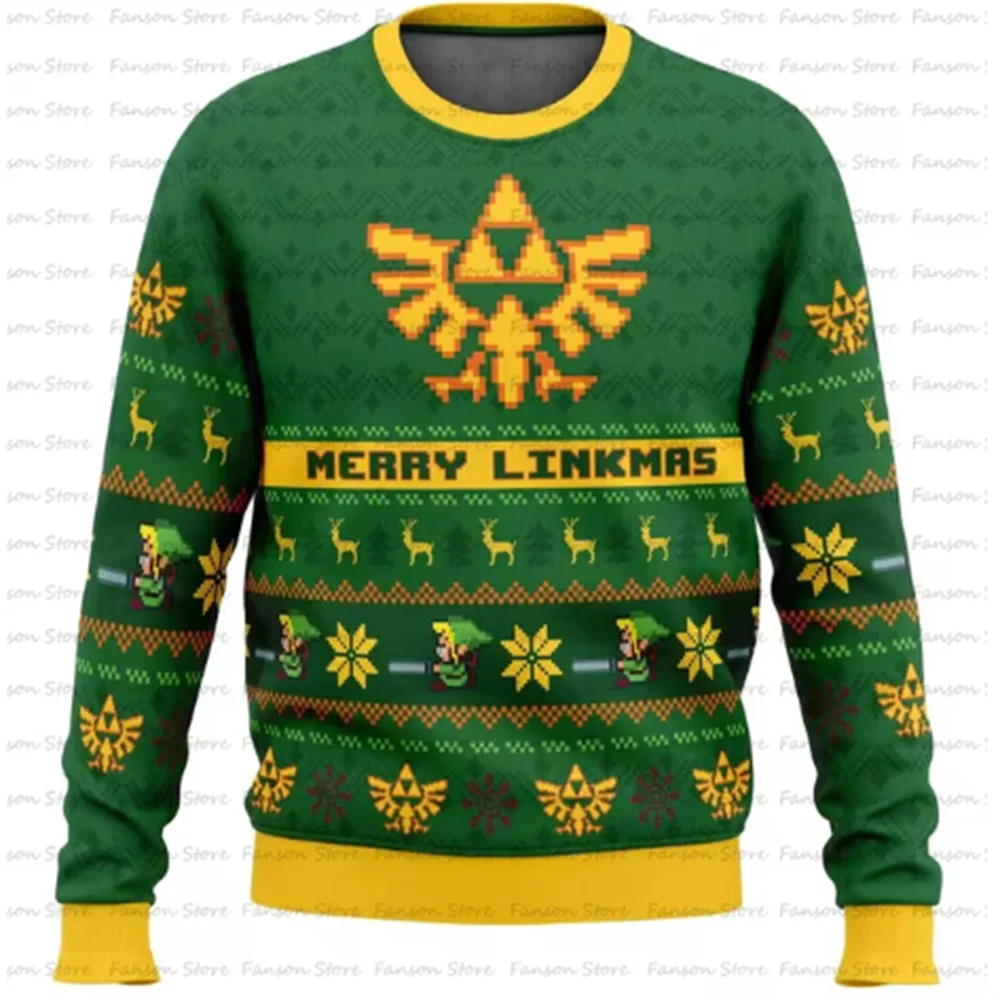 Majoras Mask Seamless Pattern Zelda Ugly Christmas Sweater Autumn Women Men Pullover Tops 2025 Fashion Couple Hoodie Sweatshirt