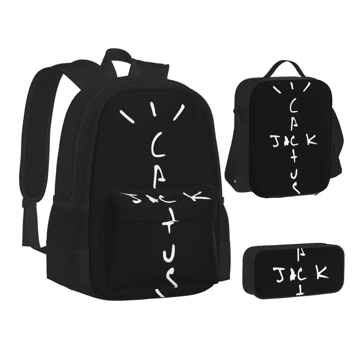 

Best Logos Jack Cactus Backpacks Boys Girls Bookbag Children School Bags Kids Rucksack Lunch Bag Pen Bag Three-Piece Set