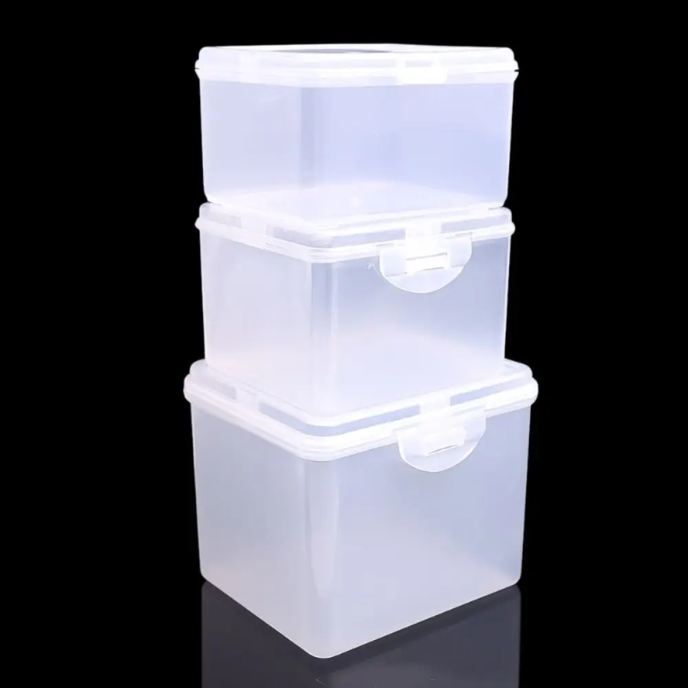 Multi-purpose Rectangular Shape Storage Case Plastic Clear Small Thing Container 1Pcs with Lid Storage Box Student Stationery