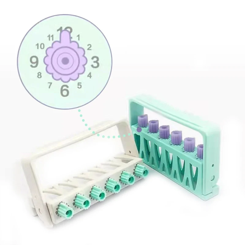 Dental File Counting Sterilizer Rack 6 Holes Counting 12 Times Autoclavable File Rack