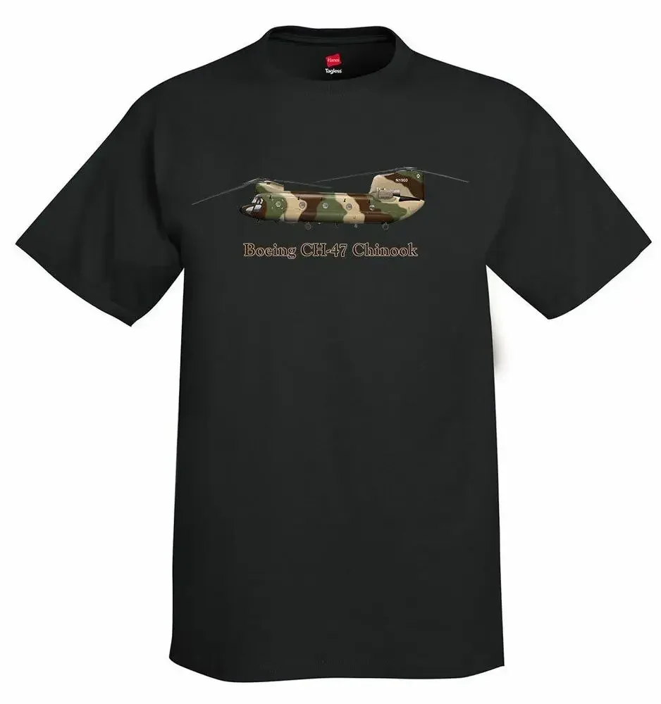 CH-47 Chinook Helicopter T-Shirt Short Sleeve Casual 100% Cotton O-Neck Summer Mens T-shirt Size S-3XL