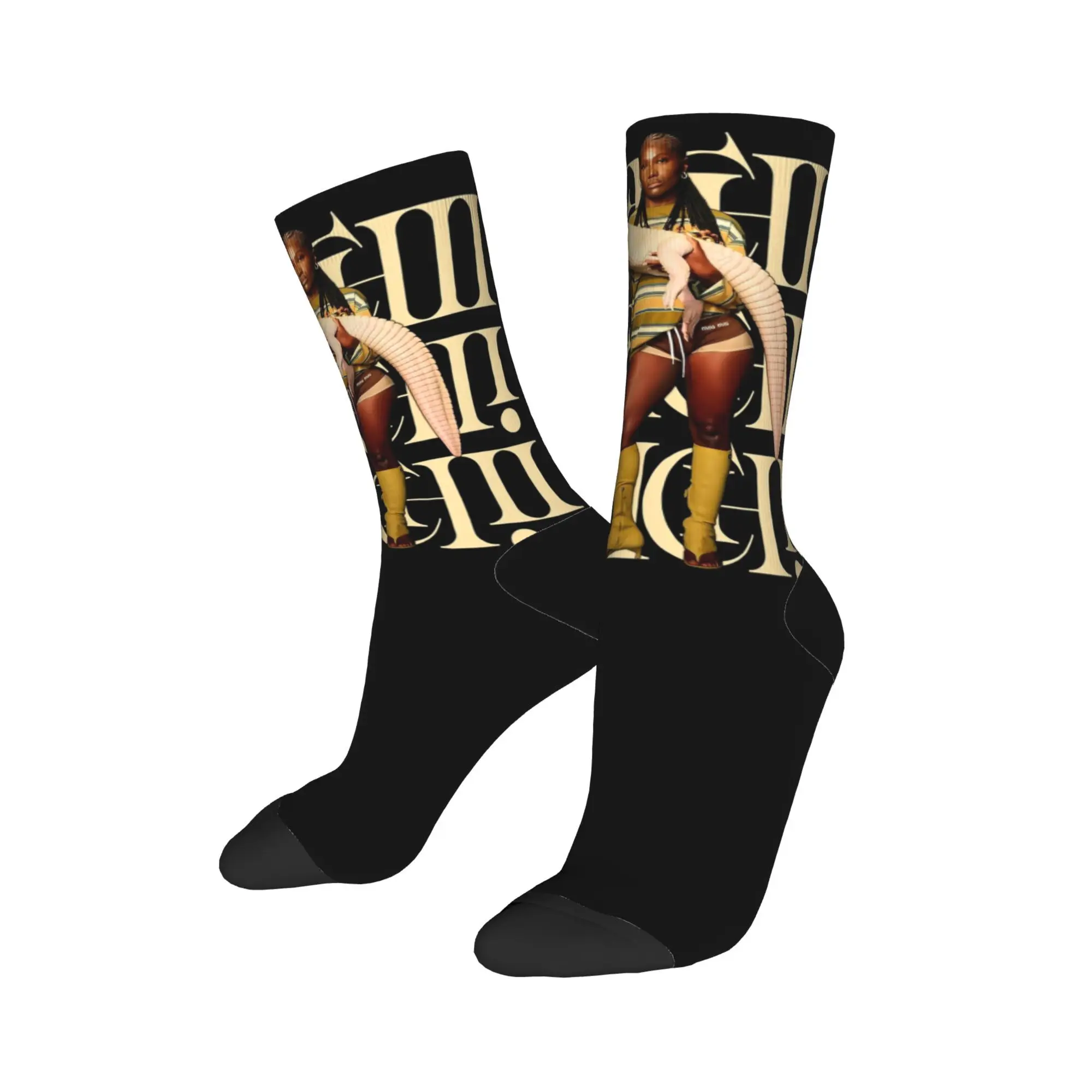 

Crazy Design Doechii Basketball Socks Polyester Long Socks for Unisex Non-slip
