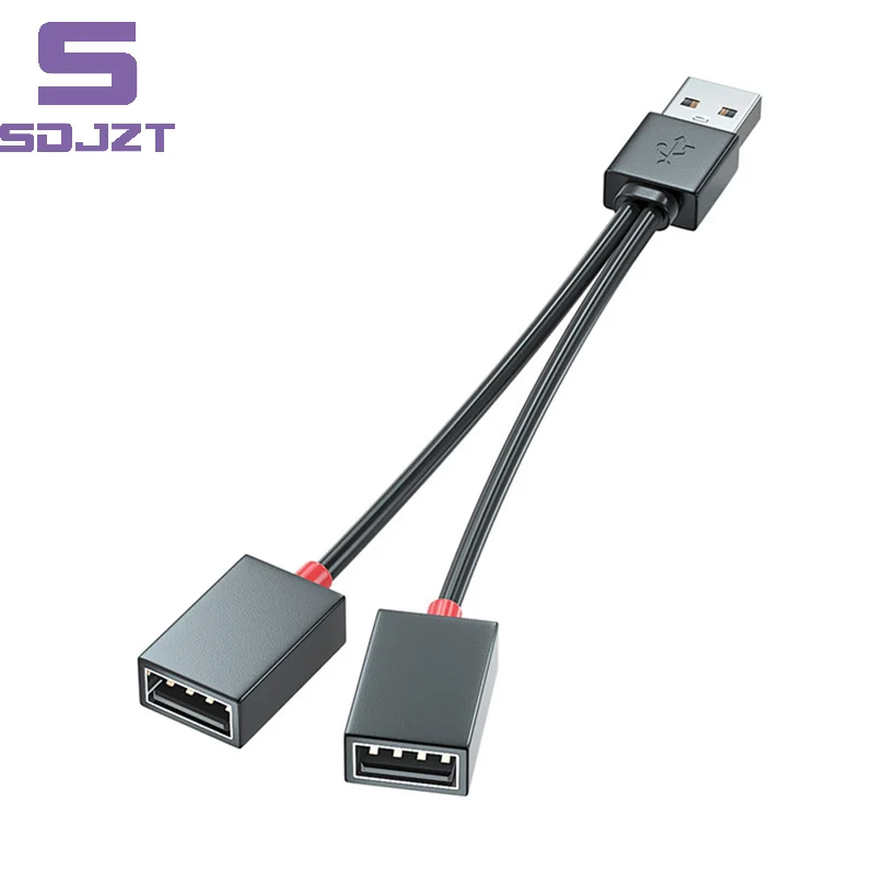 1 In 2 Out USB HUB Car USB Splitter Cable Multifunction Adapter Cord Charging Cable For Android Smart Phone