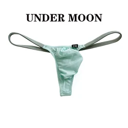 men's low-waisted comfortable g-string Model men's sexy pouch three-dimensional underwear thongs contrast color