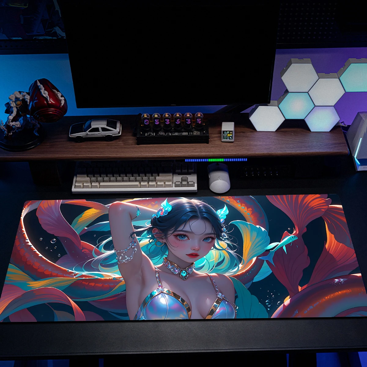 Cartoon art series mouse pad 90x40cm large gaming pads advanced edge locking process rubber non-slip table mat PC accessories