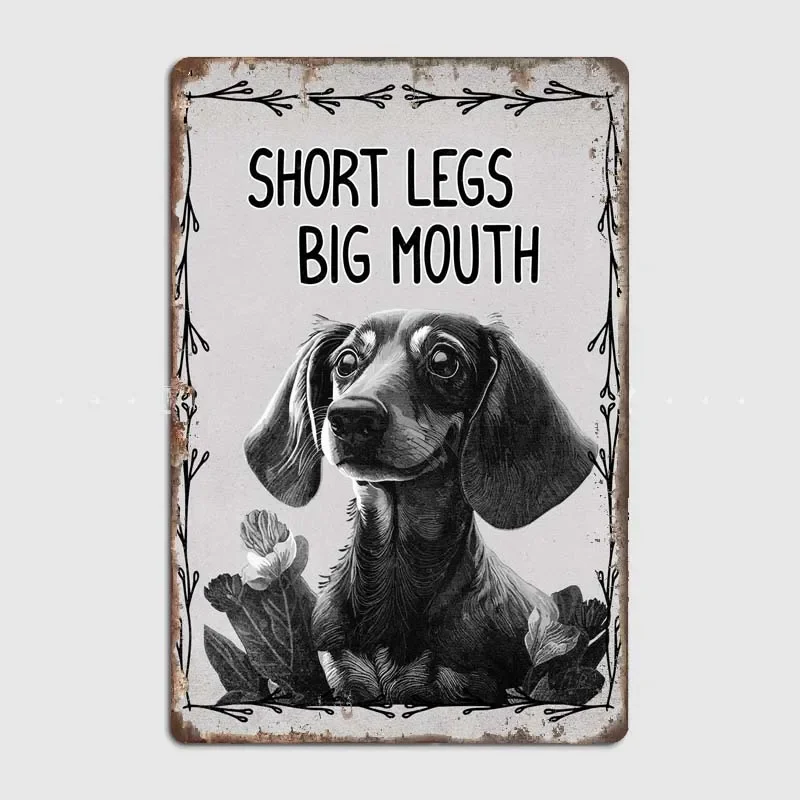 Cute Retro Weenie Dog Vintage Wall Art Decor for Dog Lovers-Finely Crafted Metal Tin Signs Featuring Artistic Posters