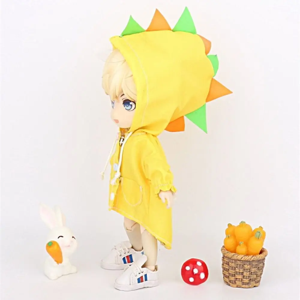 Windproof Clothing Doll Raincoat Dinosaur Yellow Duck OB11 Doll Clothes Rabbit Frog Outfit Doll Animal Raincoat DIY Toy