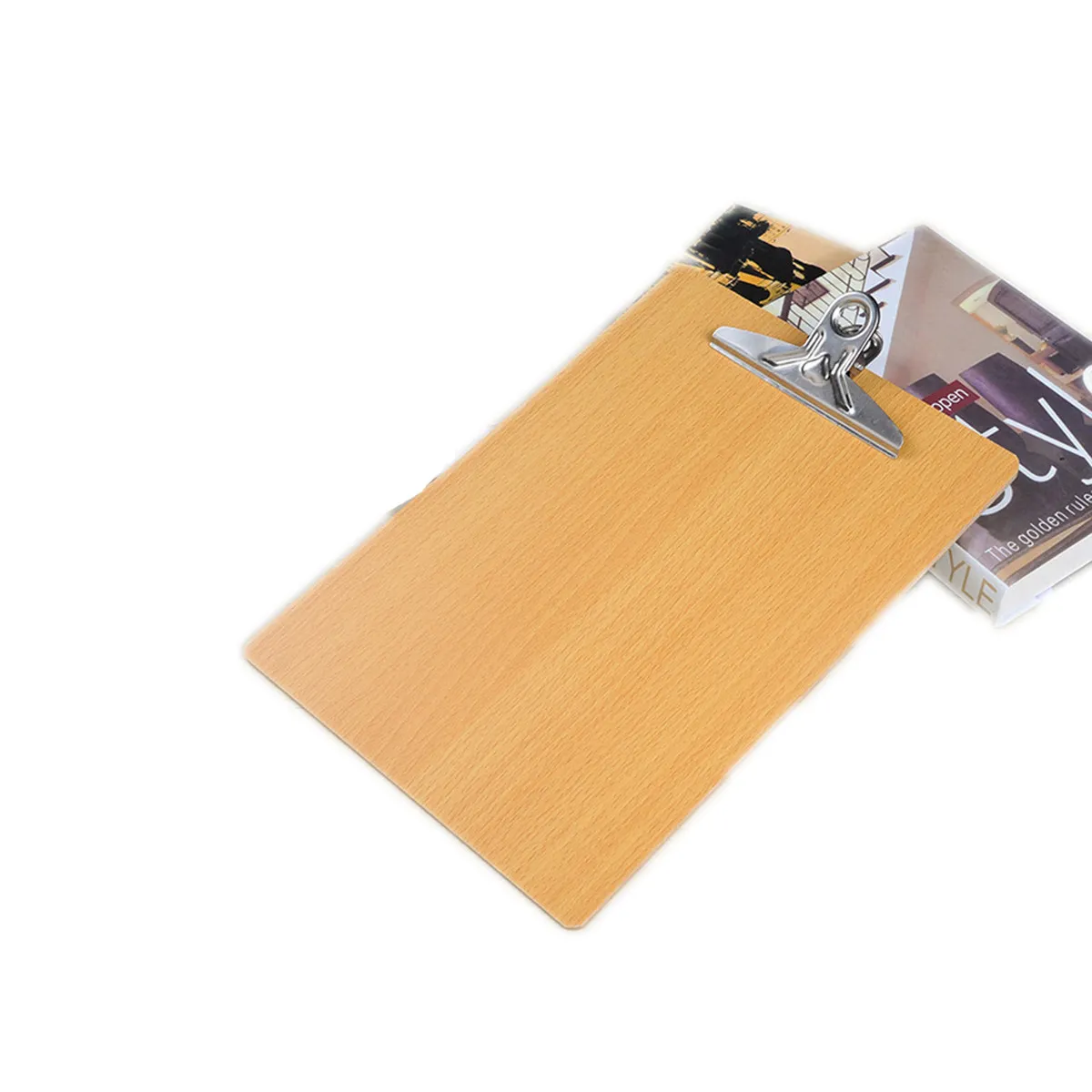 A4 Clipboard Clip Hardboard 3Mm Thick Sturdy Wooden Board Office Working Clipboard Clip Clipboards Anti-Rust Corrosion Resistant