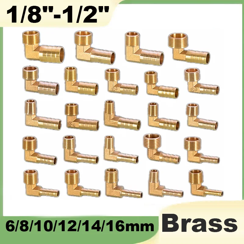 1Pcs Brass Pipe Fitting 6/8/10/12/14/16mm Hose Barb Tail 1/8