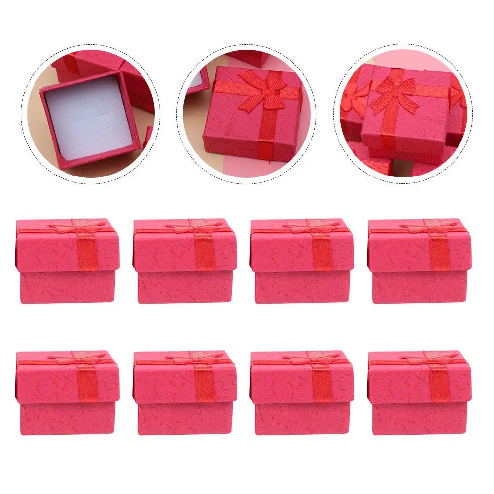 

12Pcs Simple Jewelry Organizer High-Grade Square Jewelry Packaging Box for Rings Necklaces Earrings Brooches Storage Case