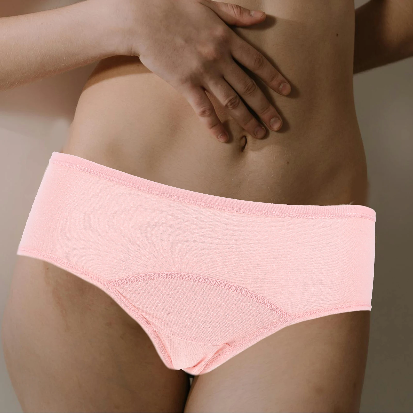 4 قطعة ملابس داخلية للحيض للنساء سراويل قصيرة مانعة للتسرب مقاس M ناعمة قابلة للتنفس من القطن متوسطة الارتفاع فترة التدفق الثقيل مريحة