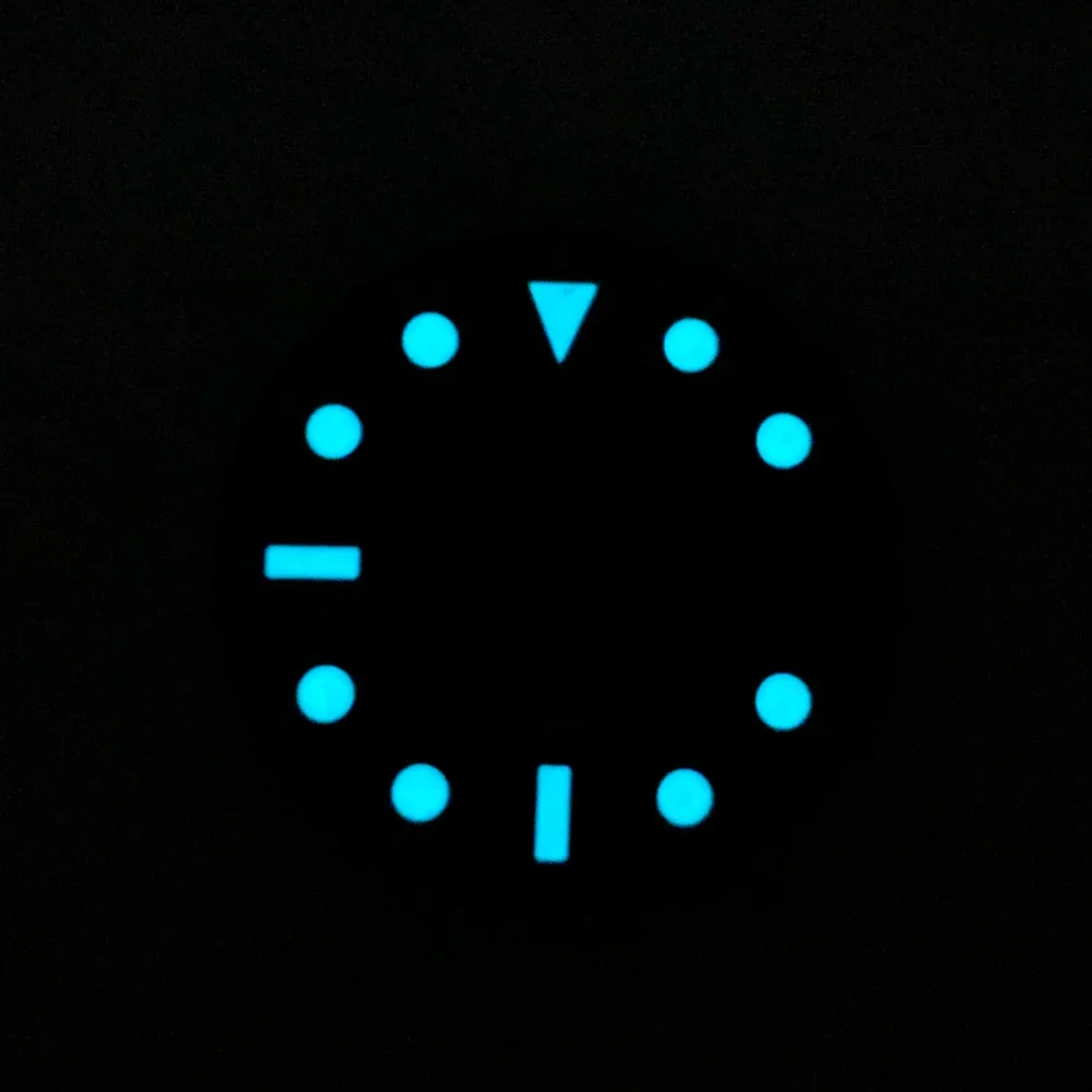 28.5mm S Logo Meteorite GMT Dial Fit NH34 Movement Ice Blue Luminous Sunray High-Quality Watch Modification Accessories