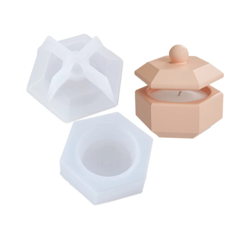 Hexagonal Storage Container Moulds Silicone Material DIY Cup Moulds Dropsale