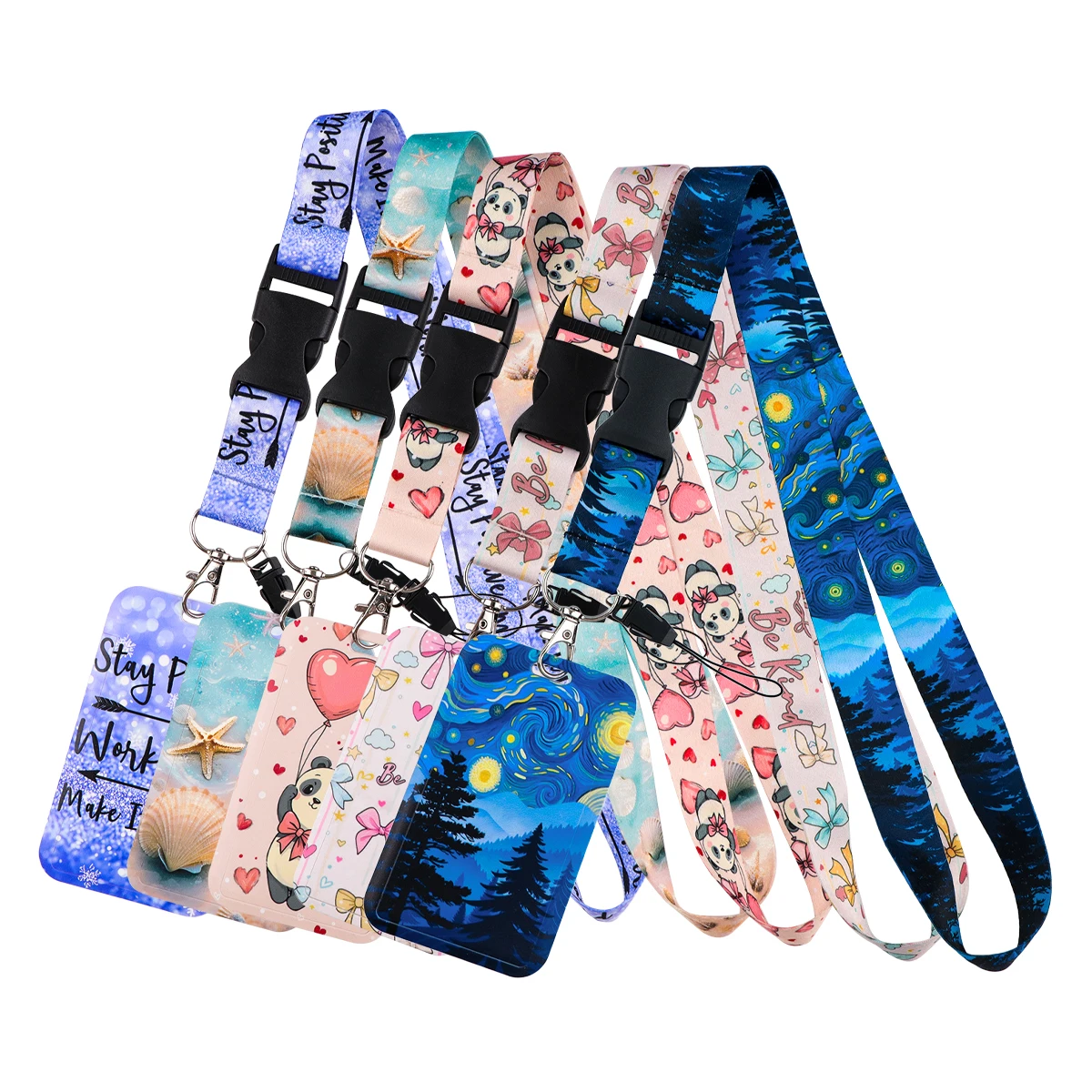 Van Gogh's Art Paintings Lanyard Neck Strap Keychain ID Card Cover Badge Holder Mobile Phone Hang Rope Keyring Accessories Gifts