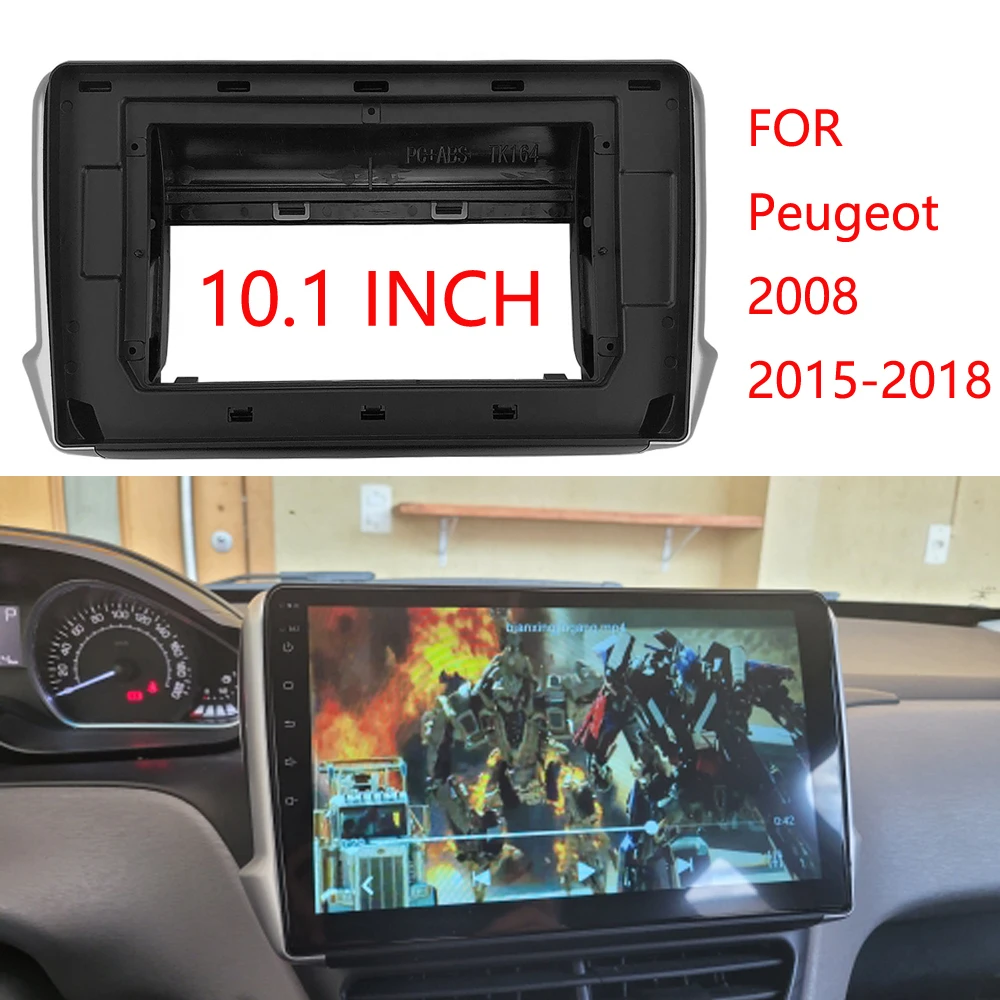 For PEUGEOT 208 2008 -2017(10.1 Inch)Car Radio Fascias Android GPS MP5 Stereo Player 2 Din Head Unit Panel Dash Frame Installati