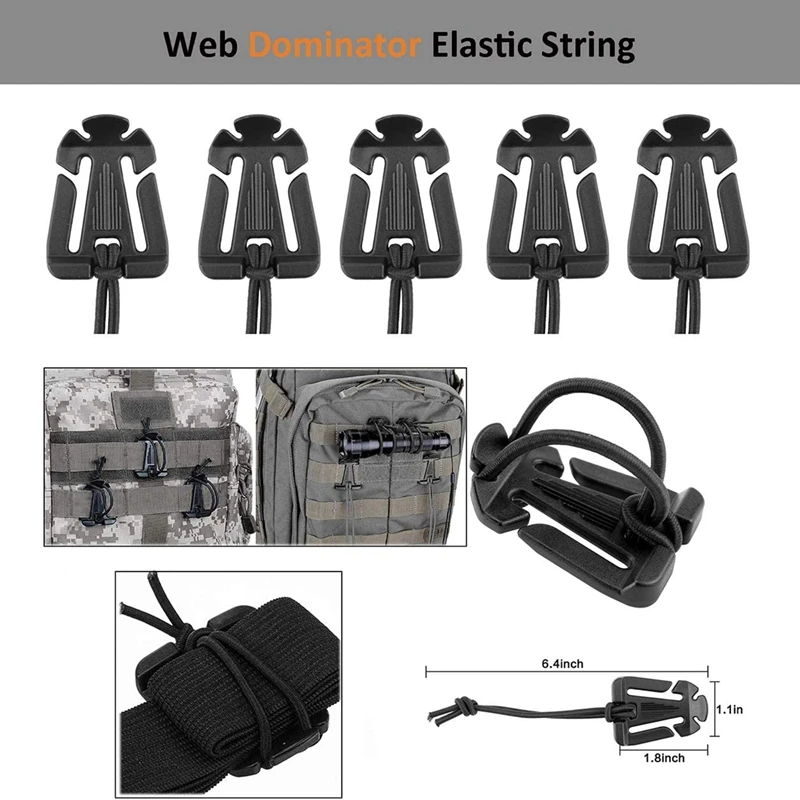 35Pcs Molle Attachments Bag Clip Strap Set Molle Backpack Webbing Attachments For Backpack Vest Belt With Zippered Pouch