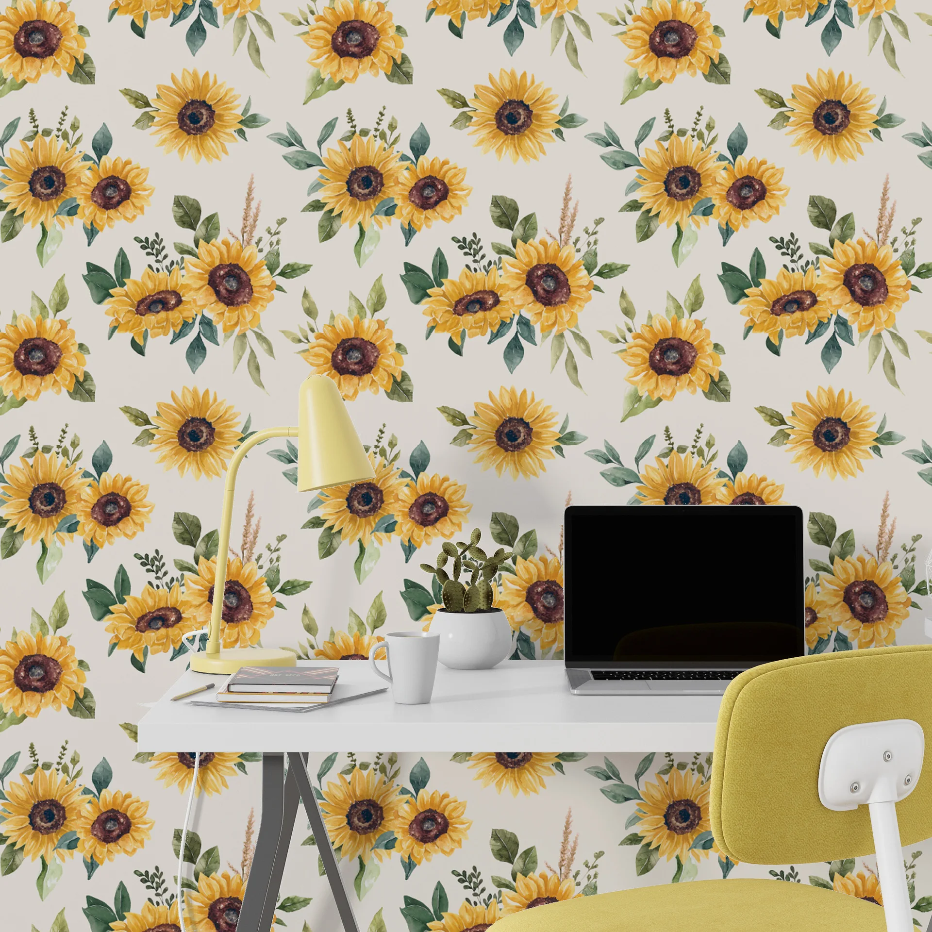 Sunflower Peel and Stick Wallpaper Removable Vintage Dark Floral Contact Paper for Cabinets Bathroom Walls