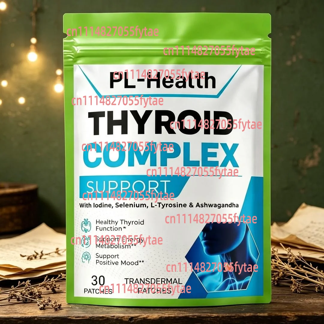 30 Patches Thyroid Support Transdermal Patches for Women & Men with L-Tyrosine, Selenium for Mood Enhancer, Increase Energy