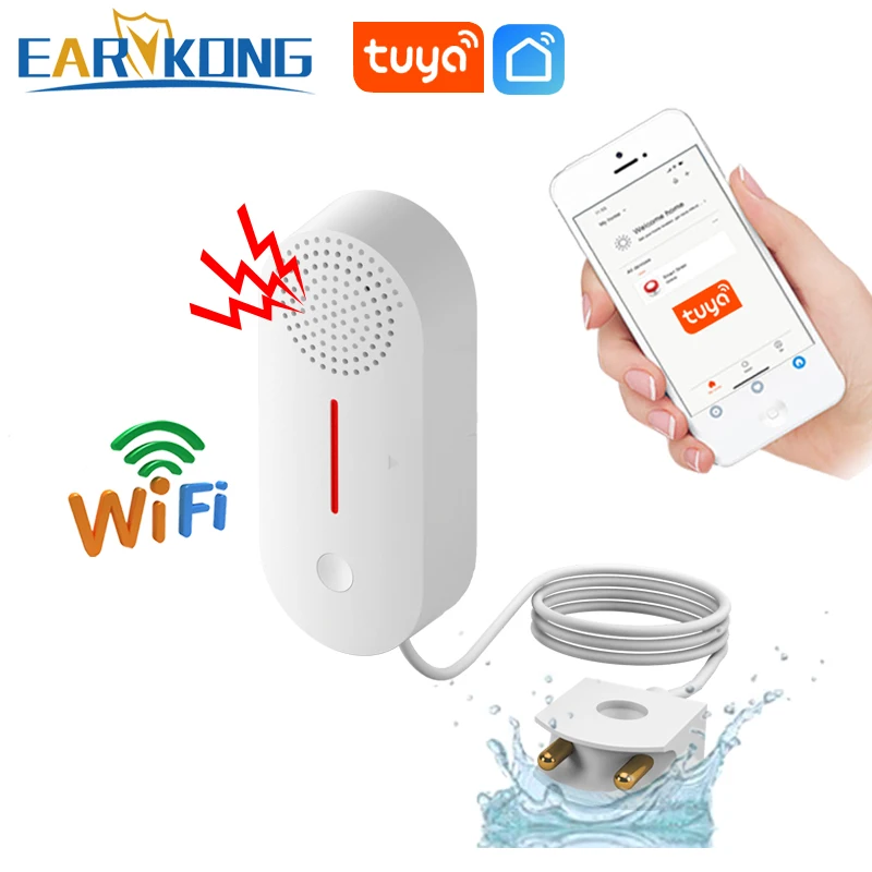 

Independent Water Leakage Detectort Tuya Water Level Sensor Home Kitchen Bathroom Security Alarm 90dB High Volume Alarm Sound