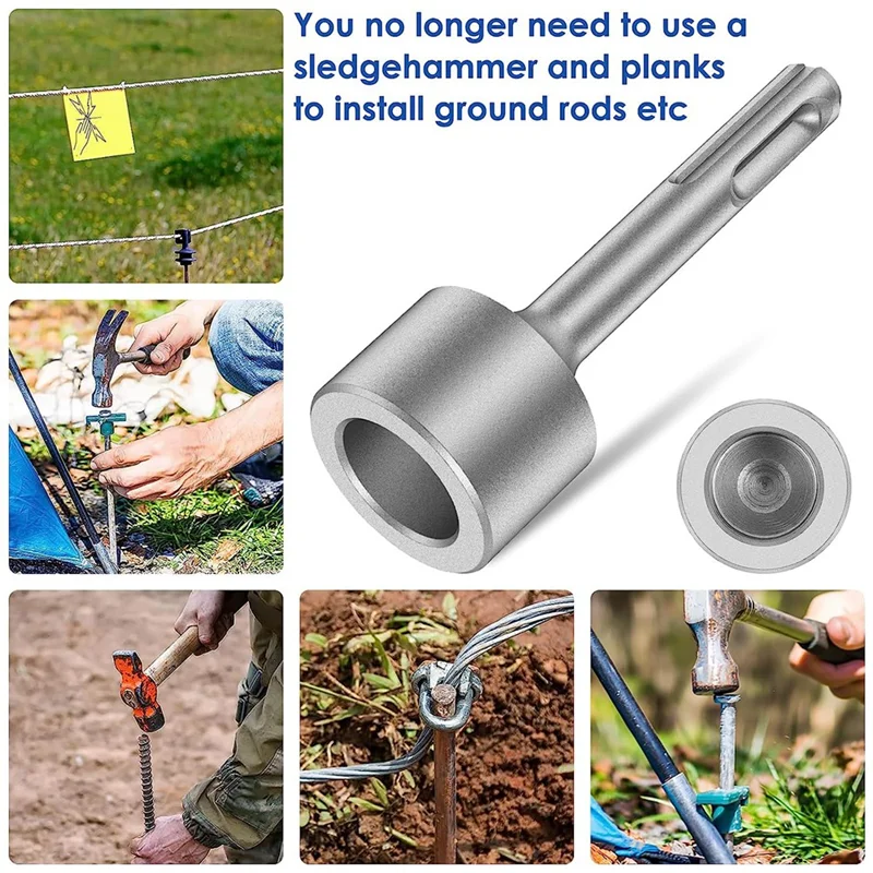 

1 PCS Drill Bit Driver Durable Hammer Drill Rod Converter For Hammer Drill Grounding Rods E