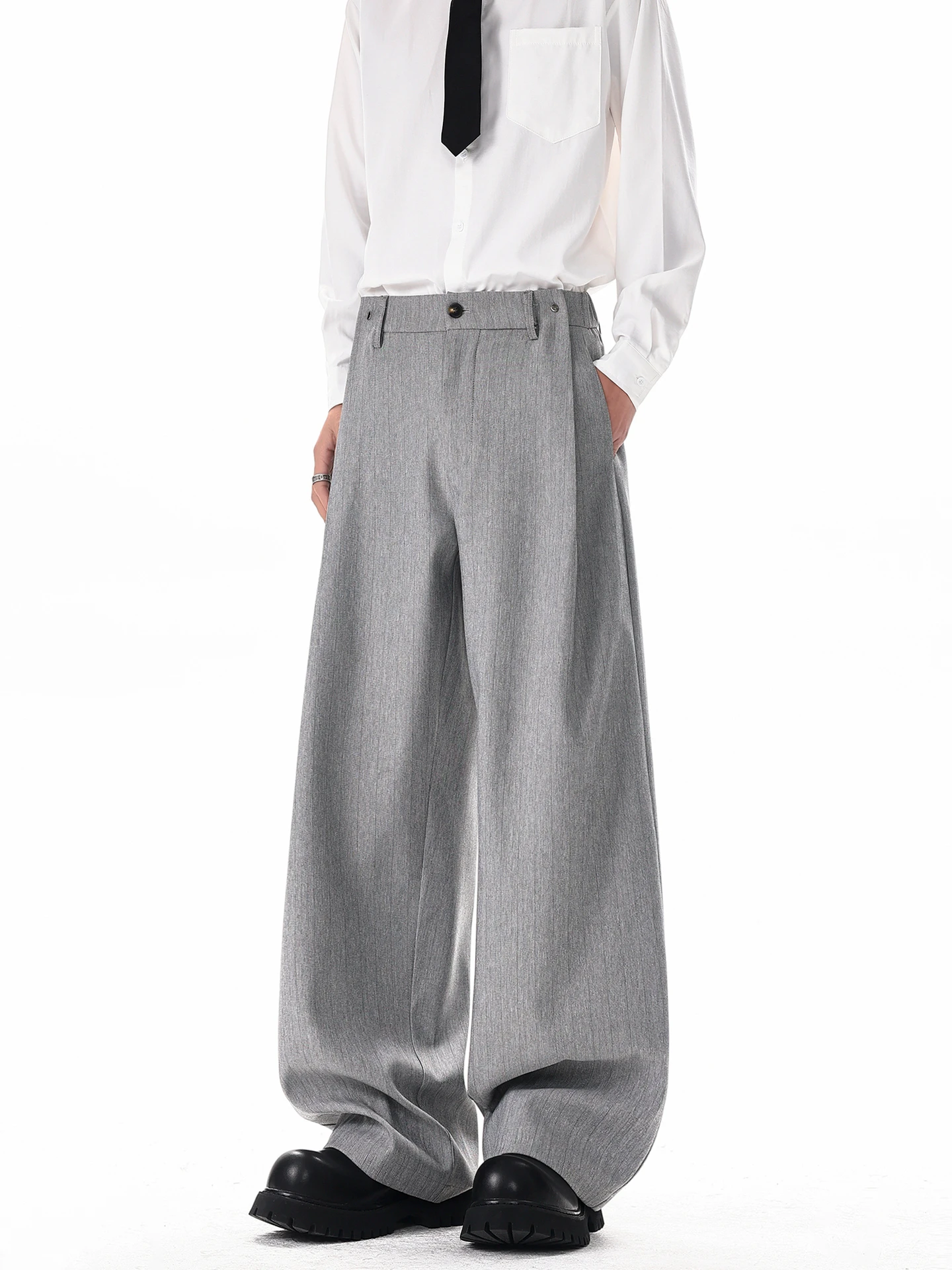 

Simplici Meets Sle Men's And Women's Vintage Streetwear Loose Fit Wide Leg Pants Pure Color Drapey West Pants