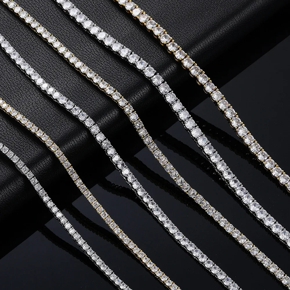 Simple Punk 2-6mm Moissanite Tennis Necklace for Women Man Choker Chain 100% S925 Sterling Silver Jewelry Gift view 4