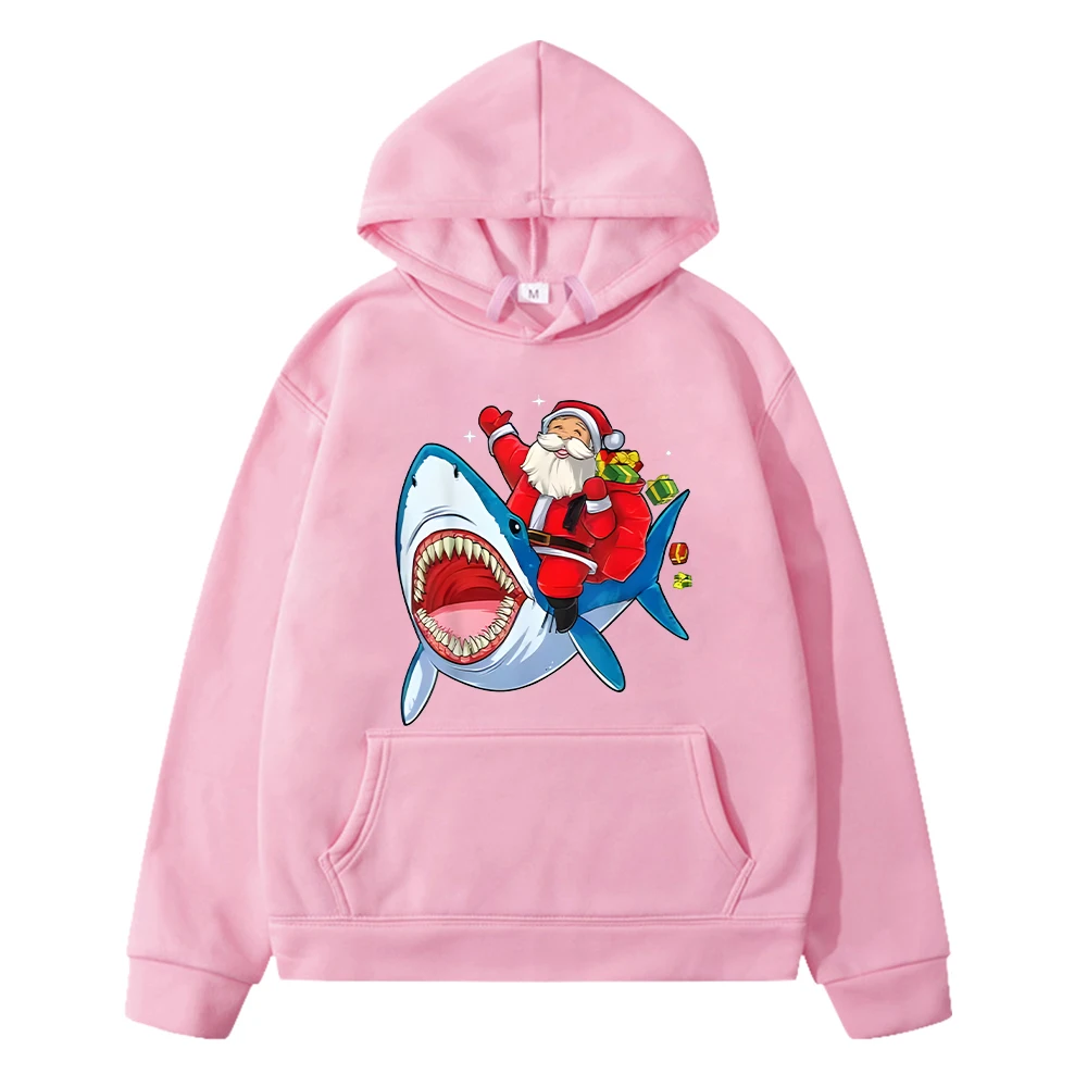 Santa rides a whale Print hoodie Fleece Sweatshirt y2k sudadera Christmas anime hoodie Autumn Pullover jacket kids clothes girls