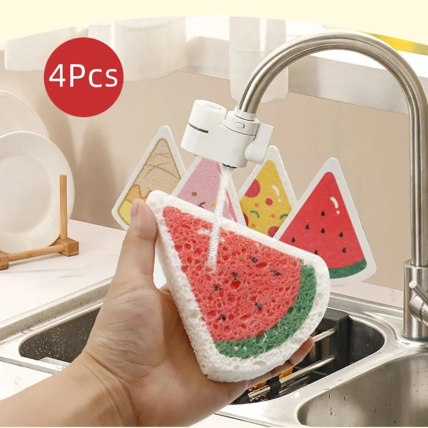 

4Pcs Creativity Dishwashing Sponge Household Kitchen Bathroom Cleaning Wipe Sponge