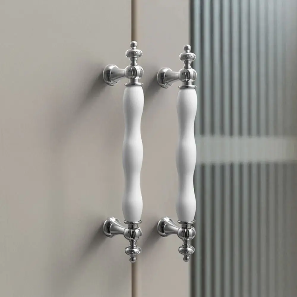 Modern Ceramic Cabinet Door Handles Minimalist Light Luxury Drawer Handle Ceramic Material Multifunctional Wardrobe Door Handle