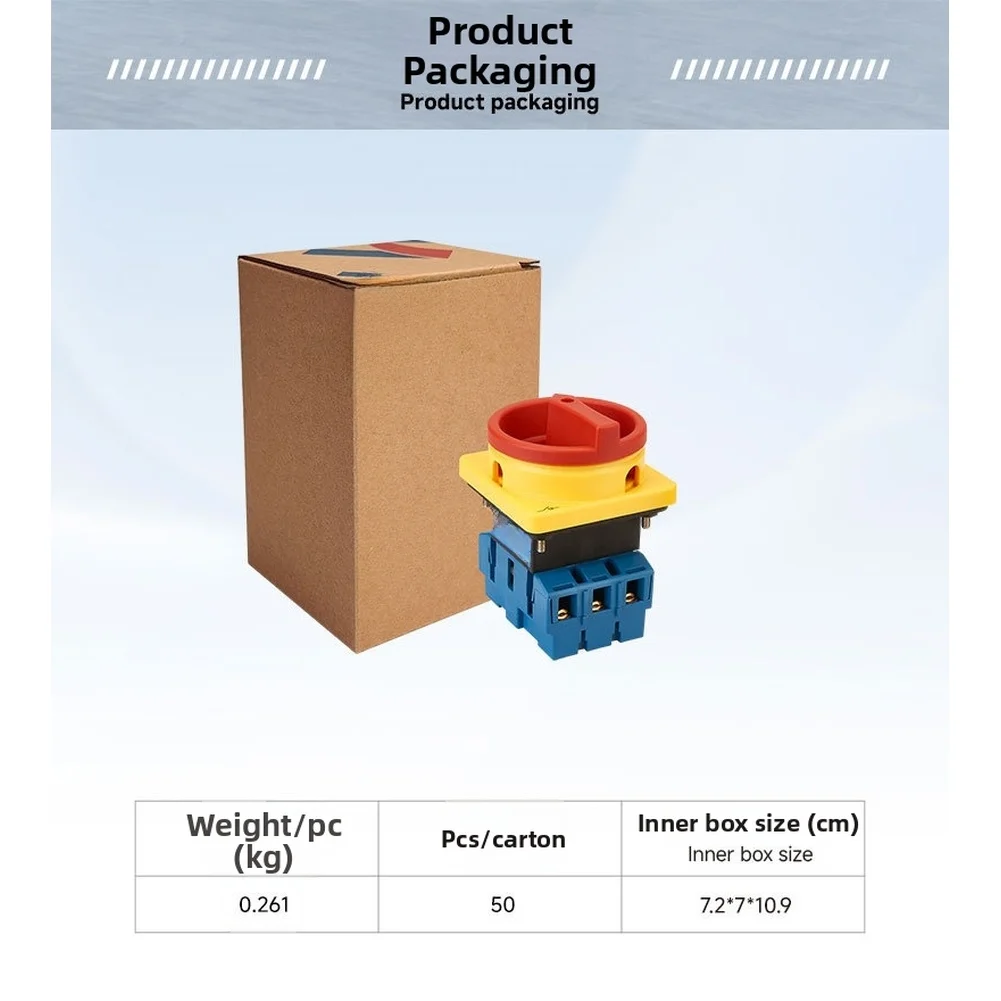 40A Load Break Switch 3-Phase 3-Wire Isolating Type Panel Mount with Flame Retardant and Heat Resistant Housing