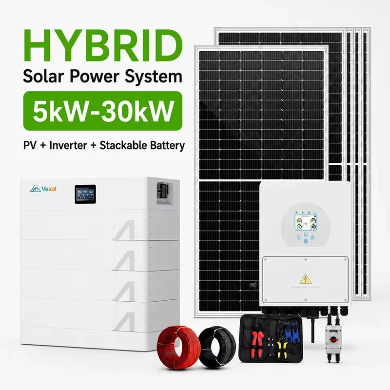 Off Grid Monocrystalline Silicon Solar System 5kW 30kW with Lithium Ion Battery Inverter for Backup Power Supply for Family