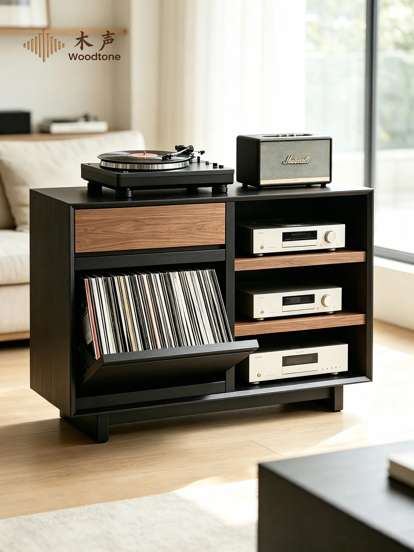 g-c6  tenon and tenon vinyl record player cabinet Power amplifier CD player Vinyl record with drawer Professional floor cabinet
