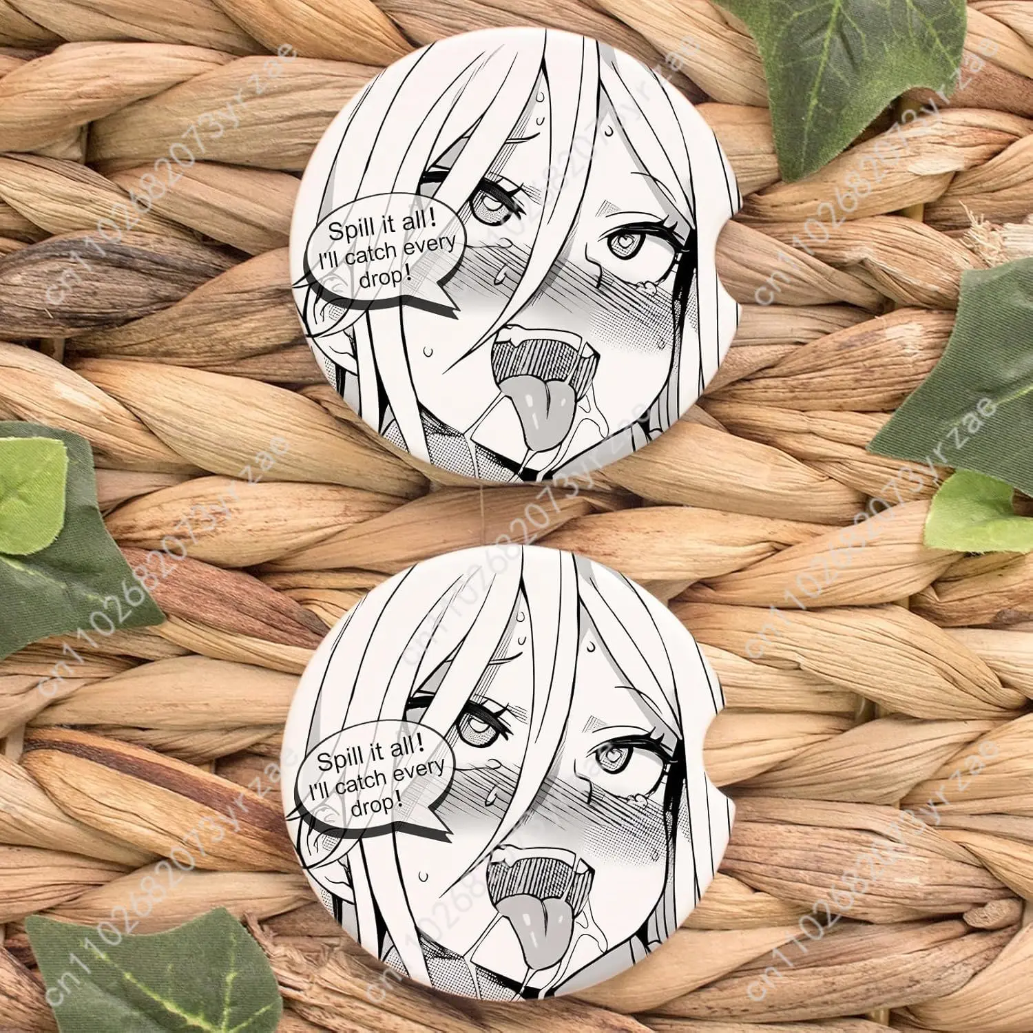 

Spill It All I'll Catch Every Drop Car Coasters 2pcs Absorbent Anti Slip Coasters Scalding Waterproof Car Interior Accessories