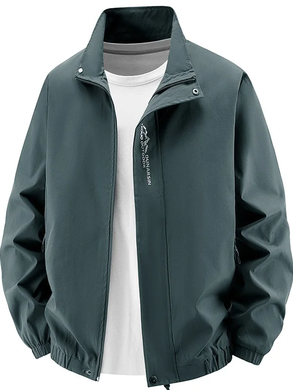 الرجال فضفاضة تناسب رقيقة Jaet الخريف الشتاء حجم كبير الوقوف طوق معطف عادية Sle طويلة Sve ألياف البوليستر M ملابس خارجية