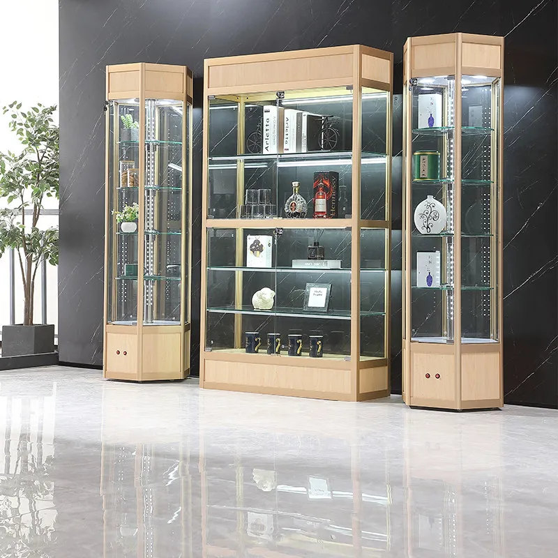 New Combination Glass Display Cabinet Company Product Sample Ornament Display Jewelry Display Rotary Cabinet