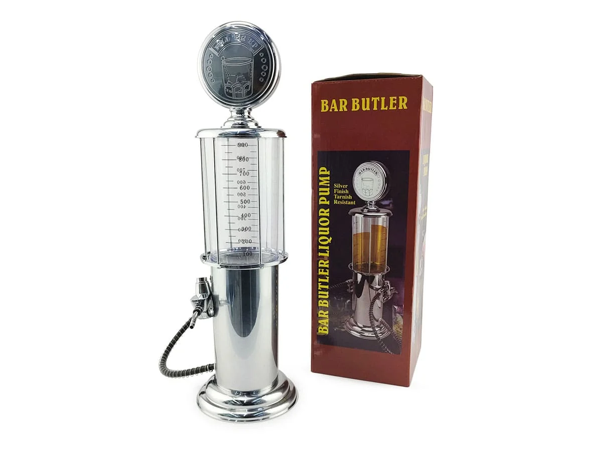 Dispenser Dosador Bar Buttler Porta Bebidas de Mesa Modelo Bomba de Gasolina Retro 900ml Whisky Vodka