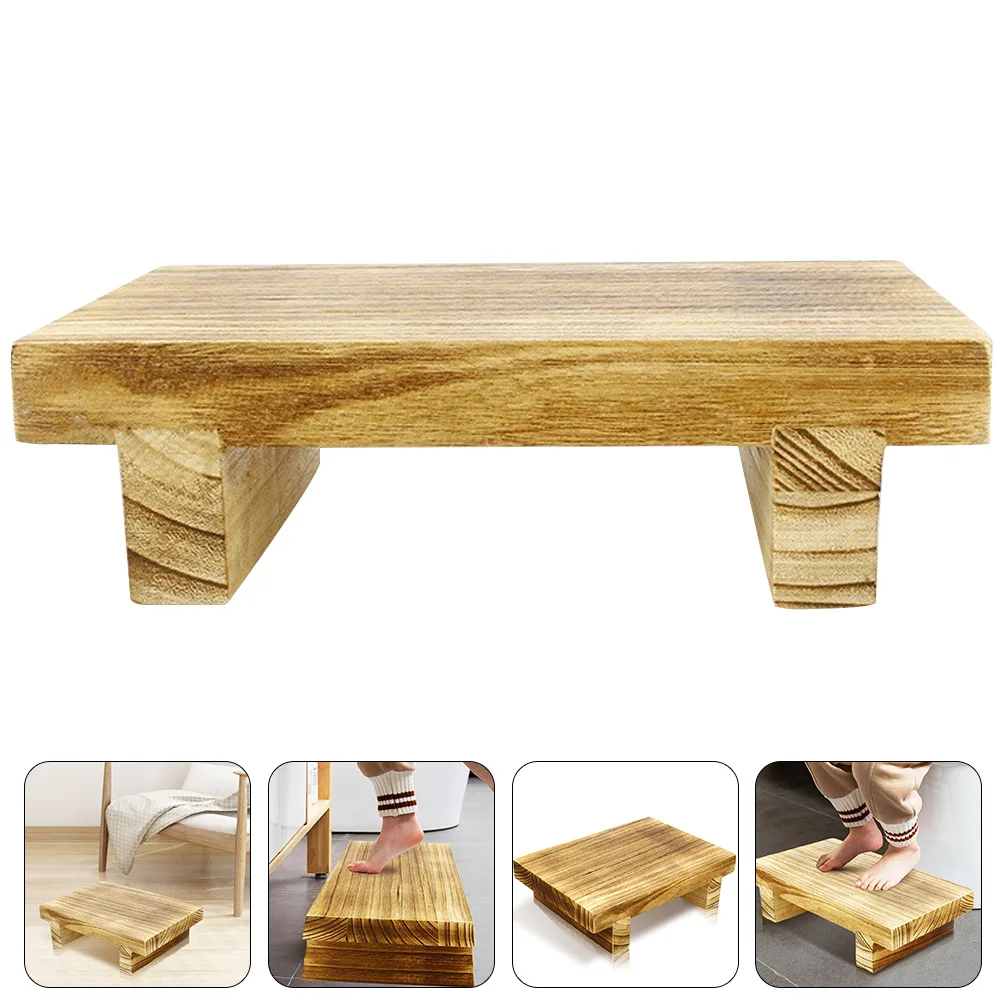 

Step Stool Kids for Adults Stepping Elderly Stools Bedroom Foot You Can Sit on Wooden Footstool