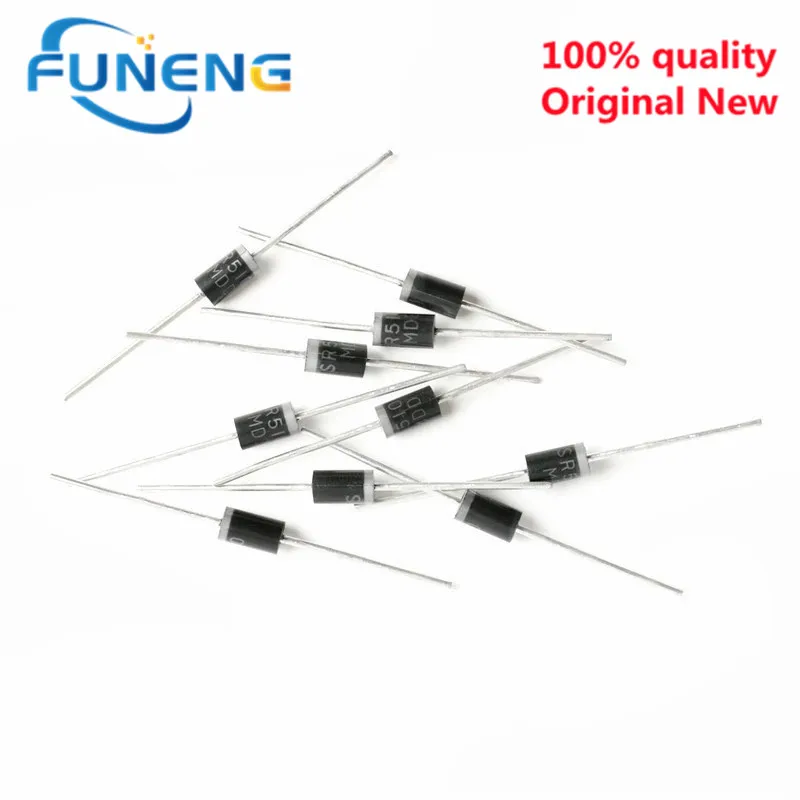 20PCS schottky diode SR5100 SR5200 SR3100 SR2100 SR3200 SB3200 2A 3A 5A 100V 200V DO -27 SB5100