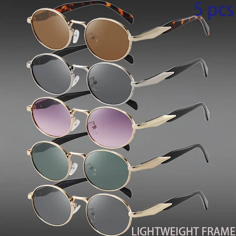 

5 шт. винтажные овальные солнцезащитные очки в стиле стимпанк для мужчин и женщин, спортивные, с дизайном «рис-нейл», модные очки
