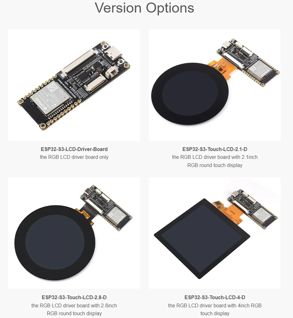 ESP32-S3 RGB LCD Driver Board with RGB Round Touch Display32-bit Dual-Core Processor 8MB PSRAM 8MB Flash WiFi+BT ESP32 Module