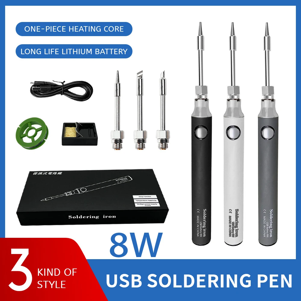 Cordless Electric Soldering Iron Pen 5V USB Charging Thread Cord Burner Welding Pen Temperature Adjustment Welding Equipment