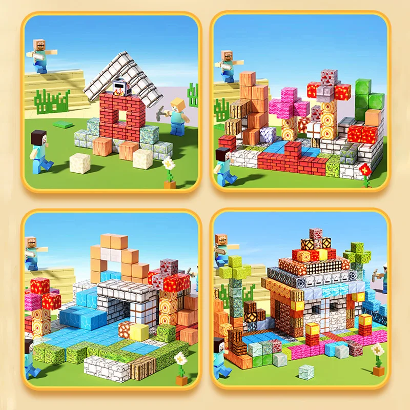 20-300pcs Magnetic Building Blocks Stacking Magnet Cube DIY Model Construction Set STEM Magnet Toys for Children Boys Girls Gift