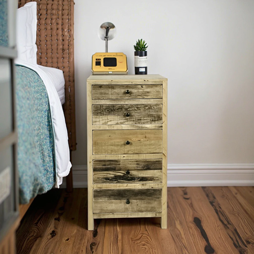 

XZ-250055 Recycle Wood Drawer Storage Cabinet Living Room Furniture Popular Drawer Chest Night Stand