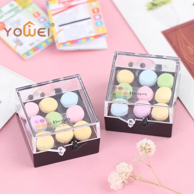 Latest 1Set 1:12 Dollhouse Miniature Macaroon Food Dessert Tea Snack Kitchen Decor Toy
