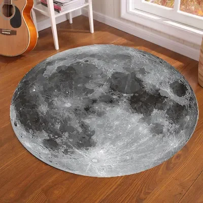 Круглый ковер Galaxy Earth Moon для детской комнаты, напольные ковры, коврик для домашнего декора, противоскользящий ковер для гостиной, спальни, ковер
