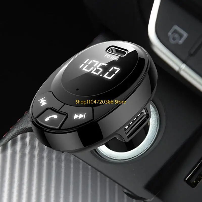 مشغل MP3 للسيارة K0EA، محول شحن USB مزدوج، اتصال حر اليدين لأنظمة Android IOS، متوافق مع البلوتوث