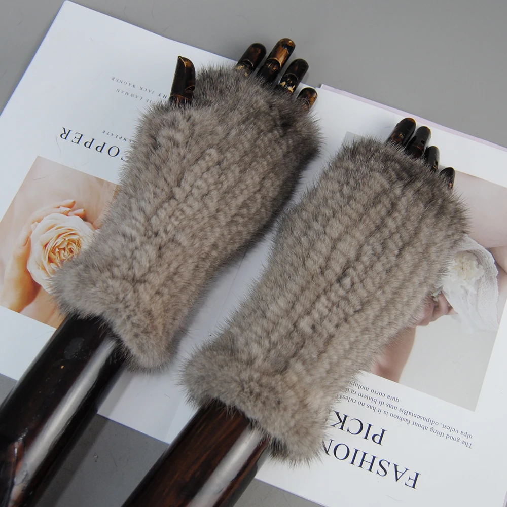 Women\'s Gloves Winter Natural Real Mink Fur Gloves Women Heated Warm Genuine Mink Fur Mittens Girl Fashion Real Mink Fur Gloves